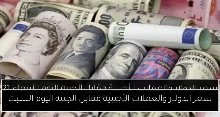 سعر الدولار والعملات الأجنبية مقابل الجنيه اليوم السبت