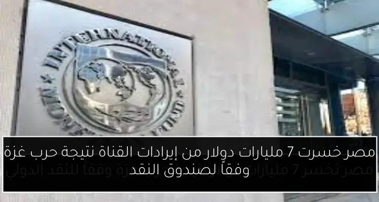 مصر خسرت 7 مليارات دولار من إيرادات القناة نتيجة حرب غزة وفقاً لصندوق النقد