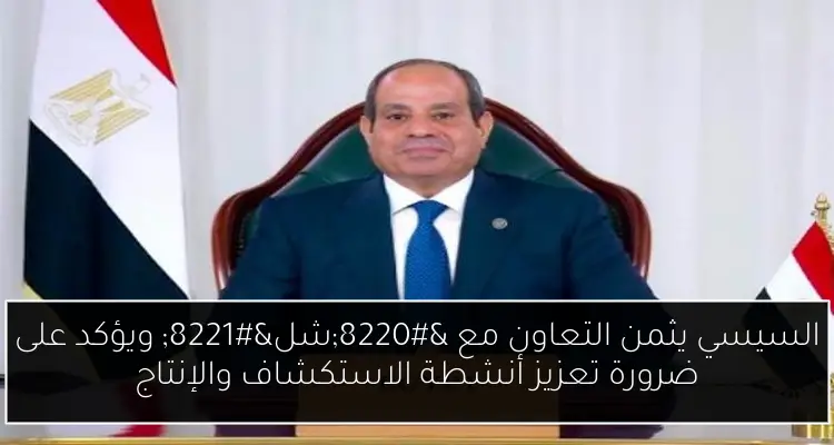 السيسي يثمن التعاون مع “شل” ويؤكد على ضرورة تعزيز أنشطة الاستكشاف والإنتاج