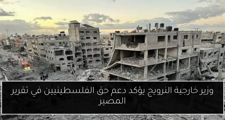 وزير خارجية النرويج يؤكد دعم حق الفلسطينيين في تقرير المصير