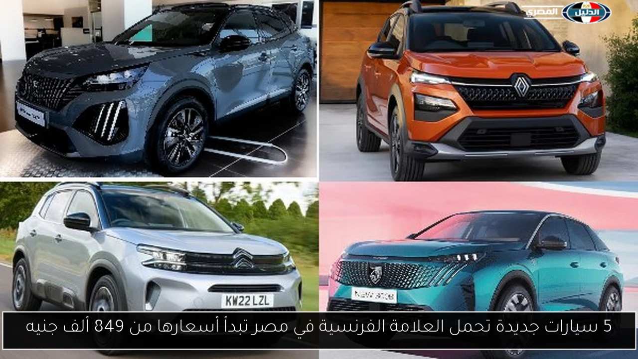 5 سيارات جديدة تحمل العلامة الفرنسية في مصر تبدأ أسعارها من 849 ألف جنيه