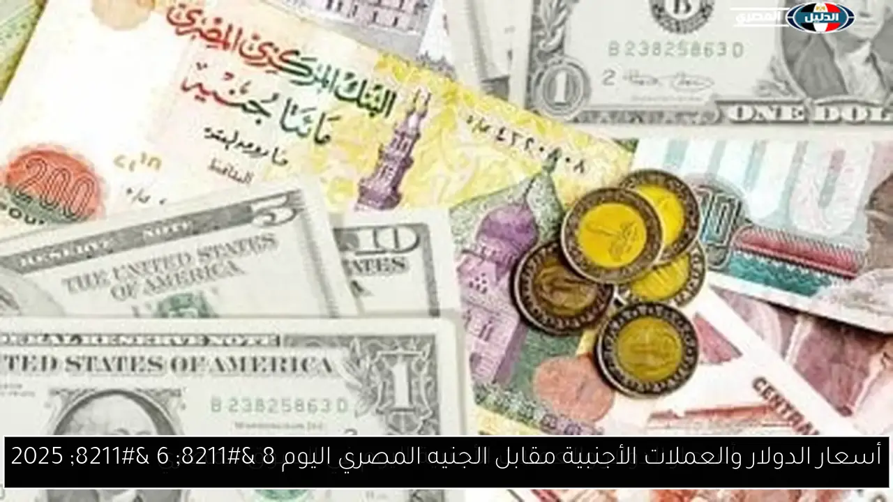أسعار الدولار والعملات الأجنبية مقابل الجنيه المصري اليوم 8 – 6 – 2025