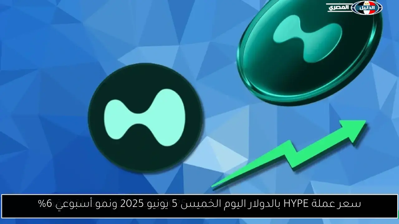 سعر عملة HYPE بالدولار اليوم الخميس 5 يونيو 2025 ونمو أسبوعي 6%
