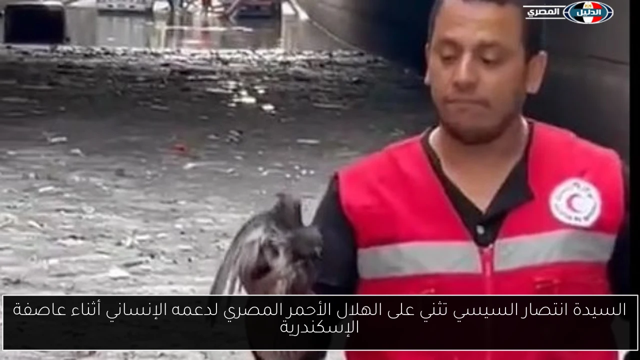 السيدة انتصار السيسي تثني على الهلال الأحمر المصري لدعمه الإنساني أثناء عاصفة الإسكندرية