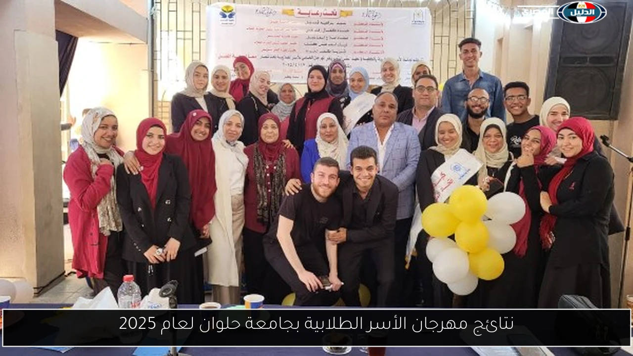 نتائج مهرجان الأسر الطلابية بجامعة حلوان لعام 2025