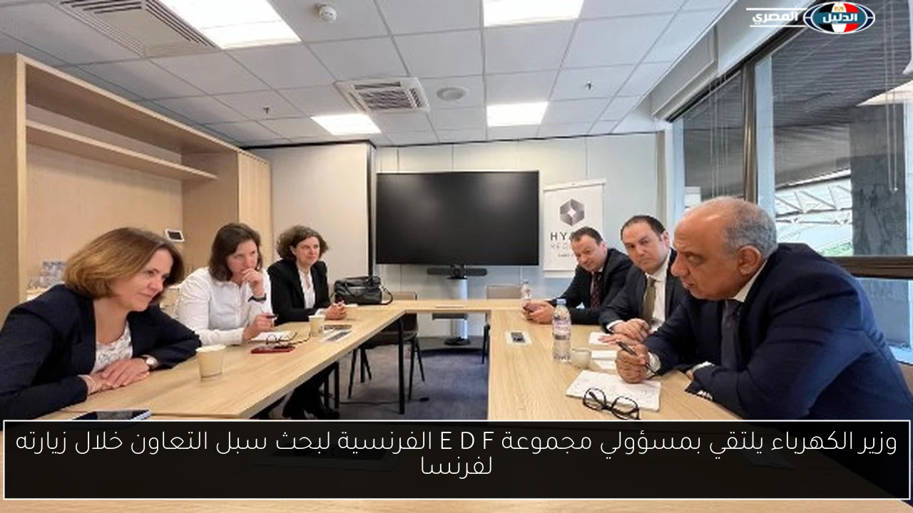 وزير الكهرباء يلتقي بمسؤولي مجموعة E D F الفرنسية لبحث سبل التعاون خلال زيارته لفرنسا